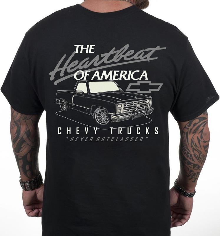 Vintage Chevy Trucks Never Outclassed Heartbeat of America Graphic T-Shirt