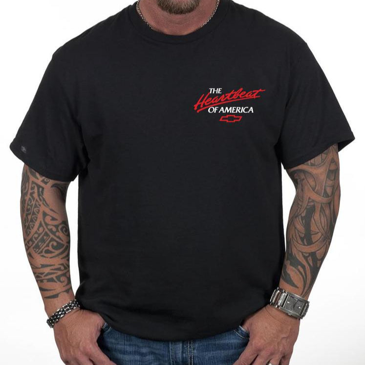 Old School Legend Tee Red Chevy 'Never Outclassed' Heather Rust Short Sleeve Crewneck Casual Graphic Top for Fans Menswear Polyester Streetwear Biker Tropical Shortsleeve Tshirt Man Made in USA Vintage Classic Crewneck T-Shirt
