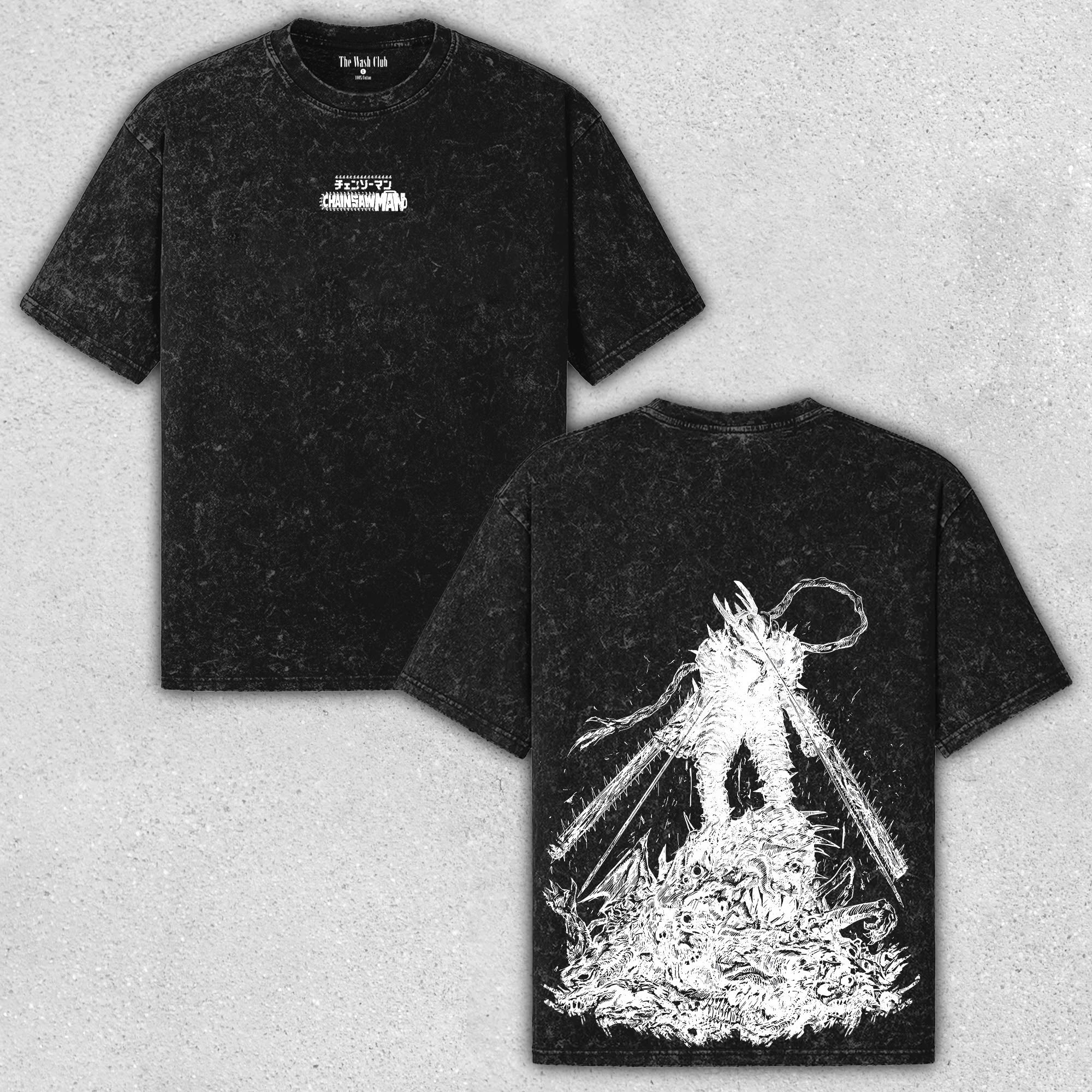 Denji - Chainsaw Man Cool Washed T-Shirt with Devilish Details