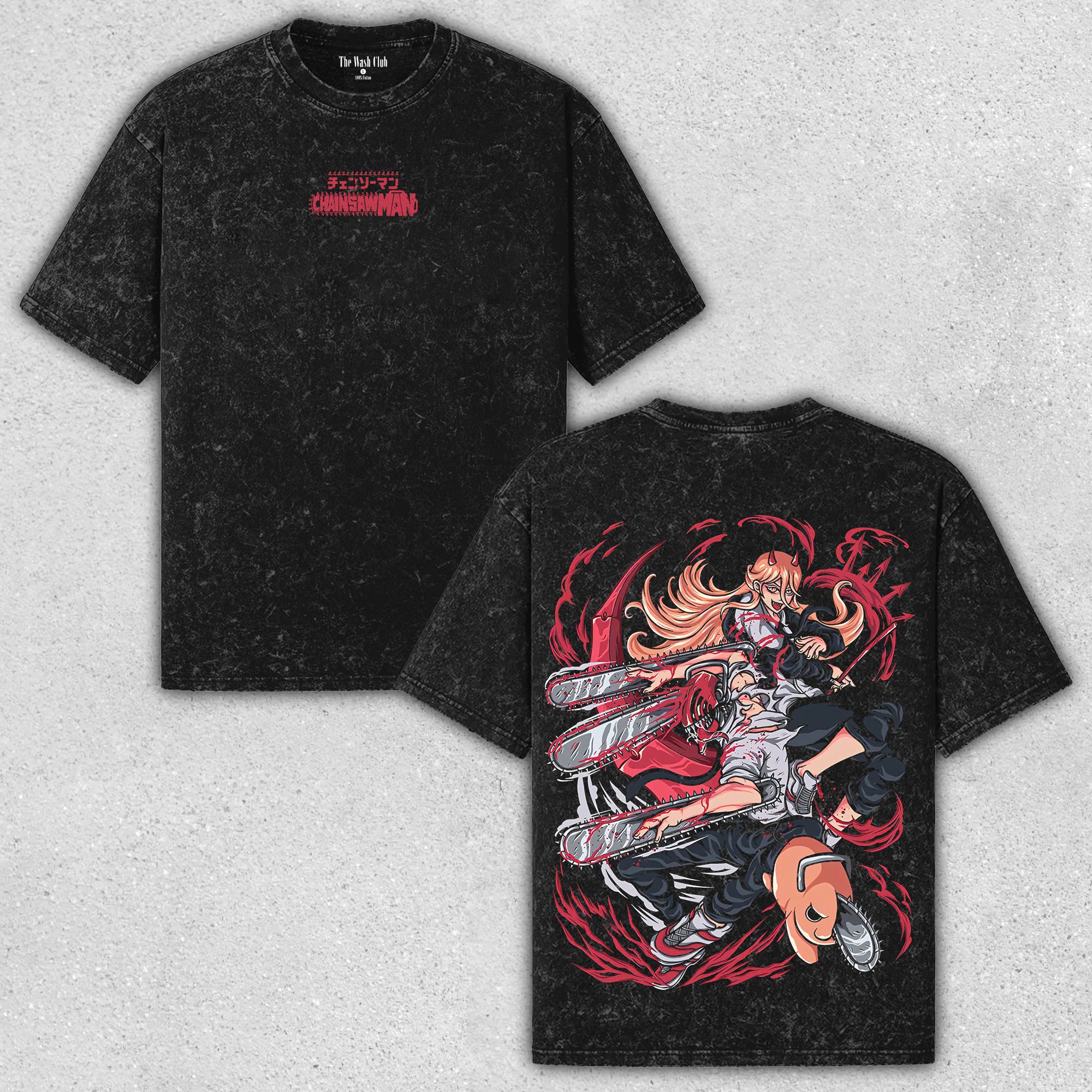 Denji - Chainsaw Man Authentic Wash T-Shirt with Anime Edge