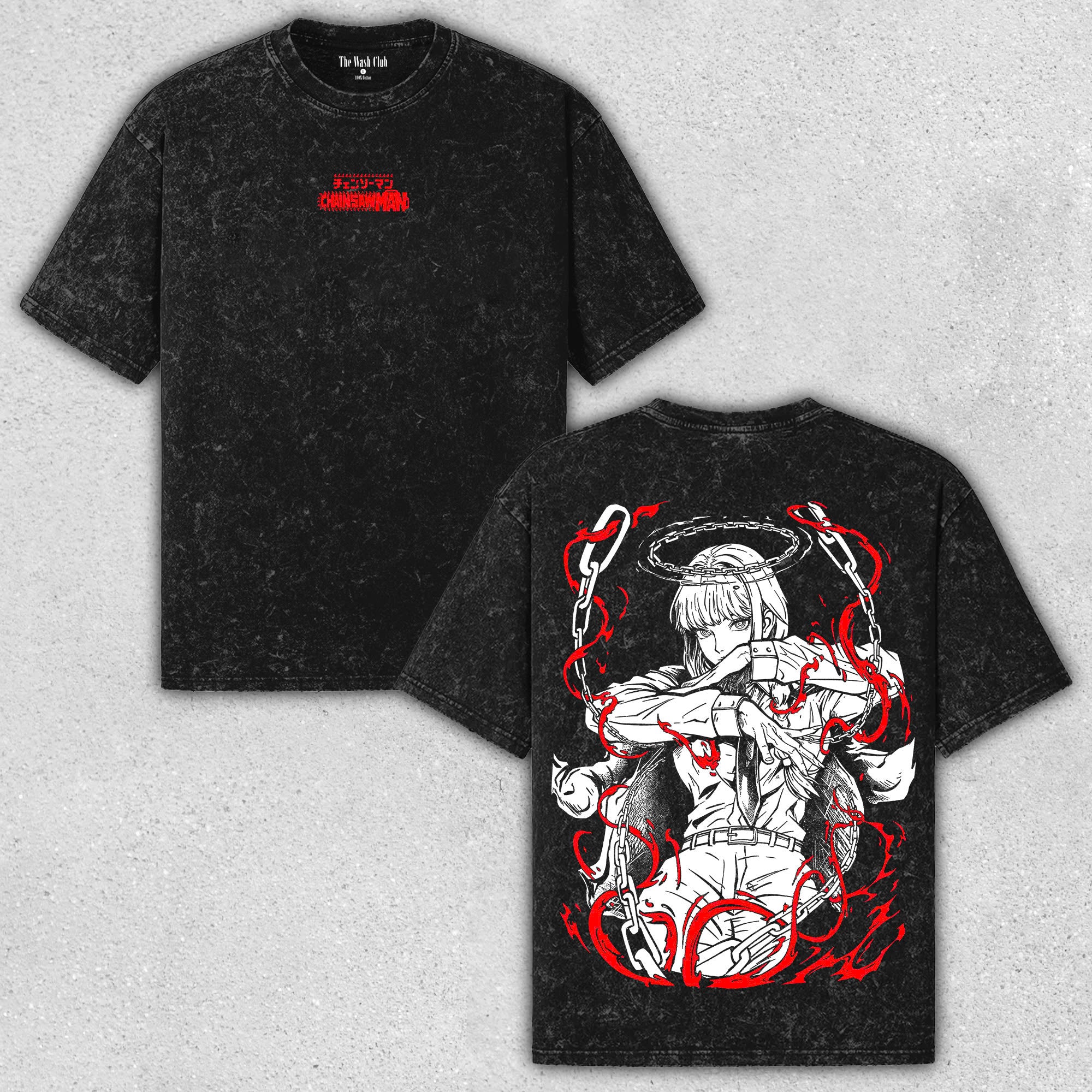Makima - Chainsaw Man Striking Wash Tee with Devilish Energy