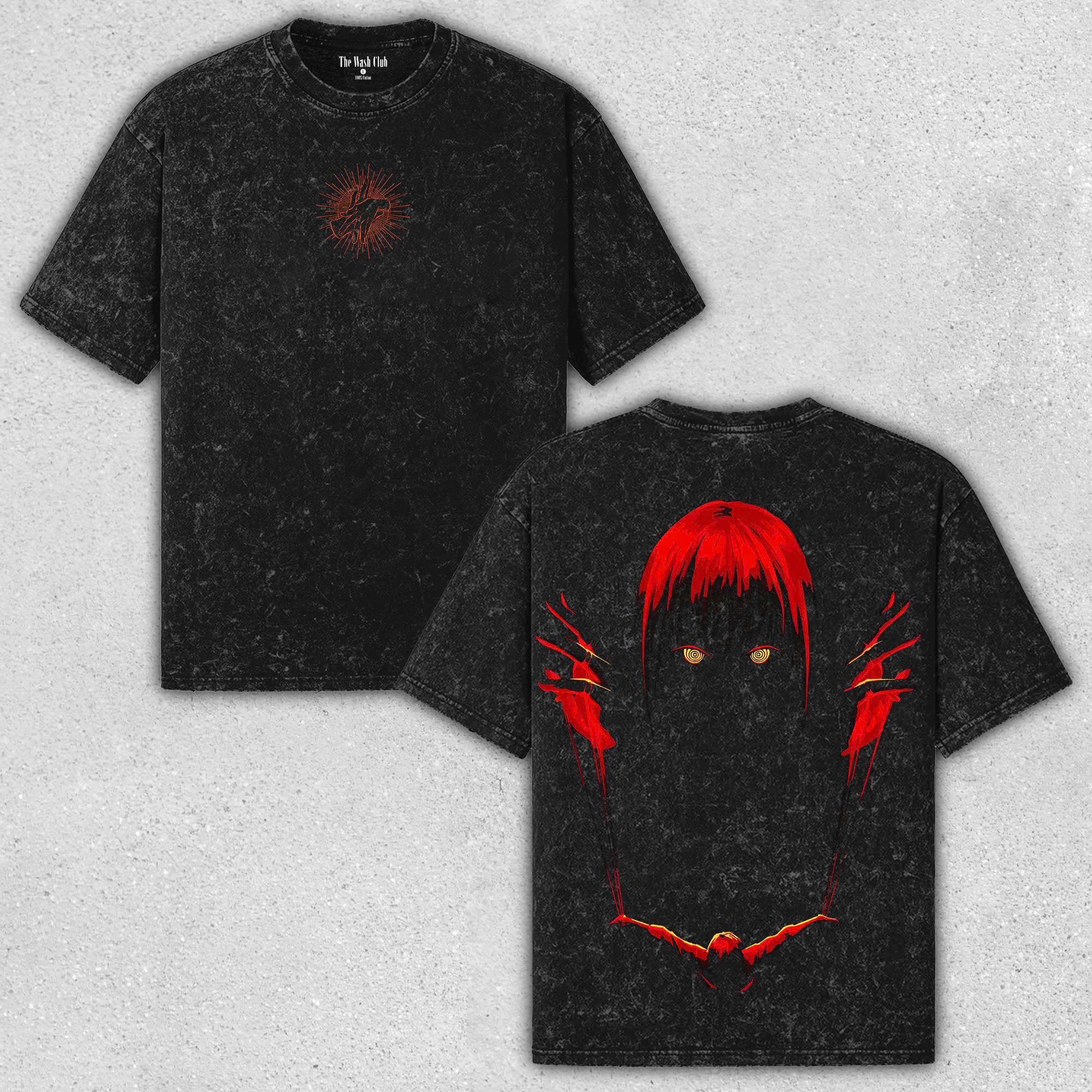 Makima - Control Devil - Chainsaw Man Stunning Wash T-Shirt with Intense Back Print