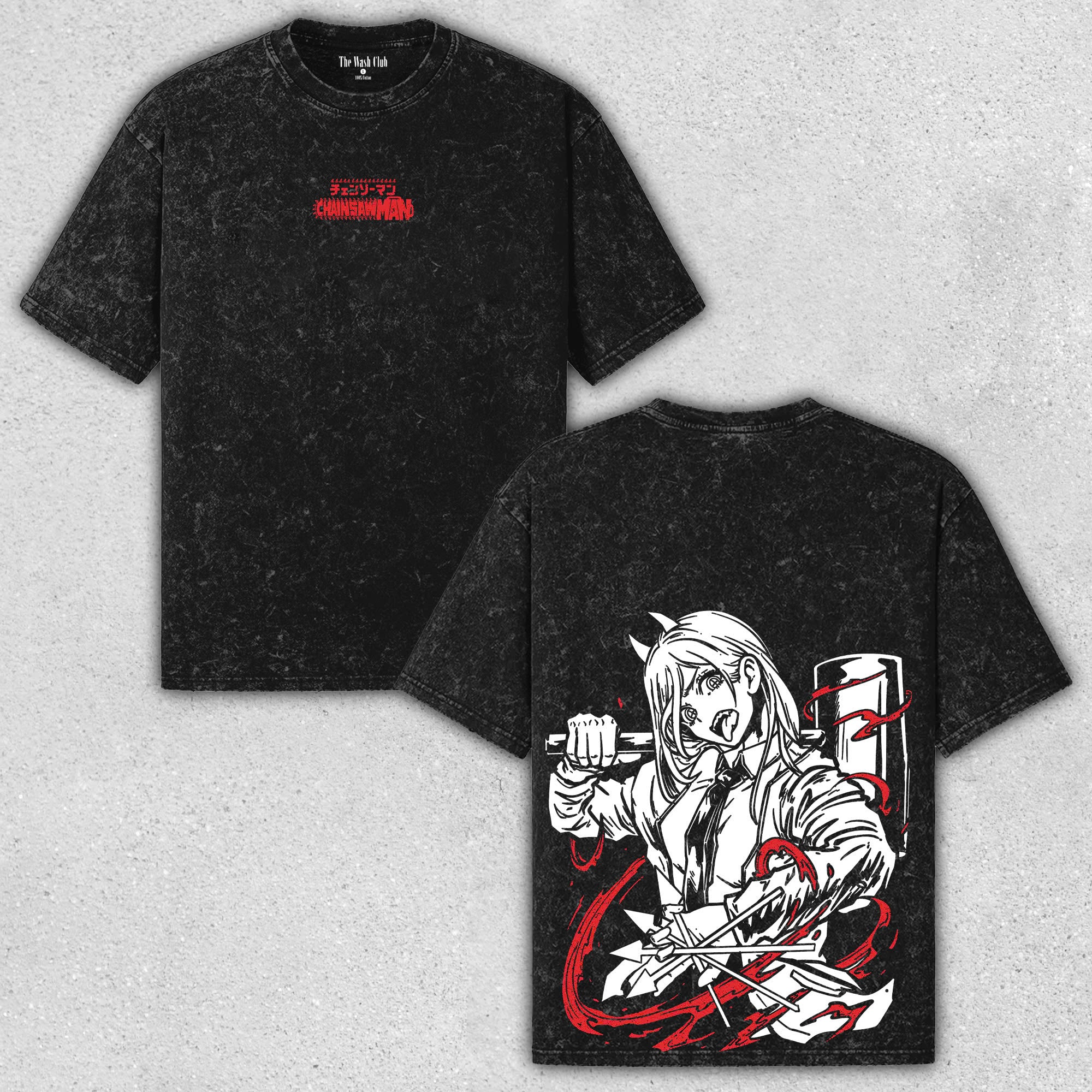 Power - Blood Devil - Chainsaw Man Authentic Wash T-Shirt with Anime Edge