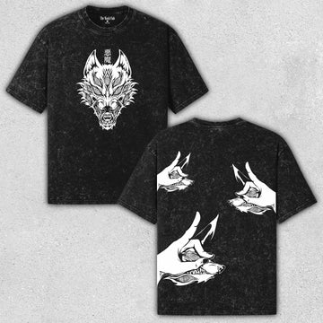 Aki Use Kon - Chainsaw Man Trendy Washed Tee with Explosive Design