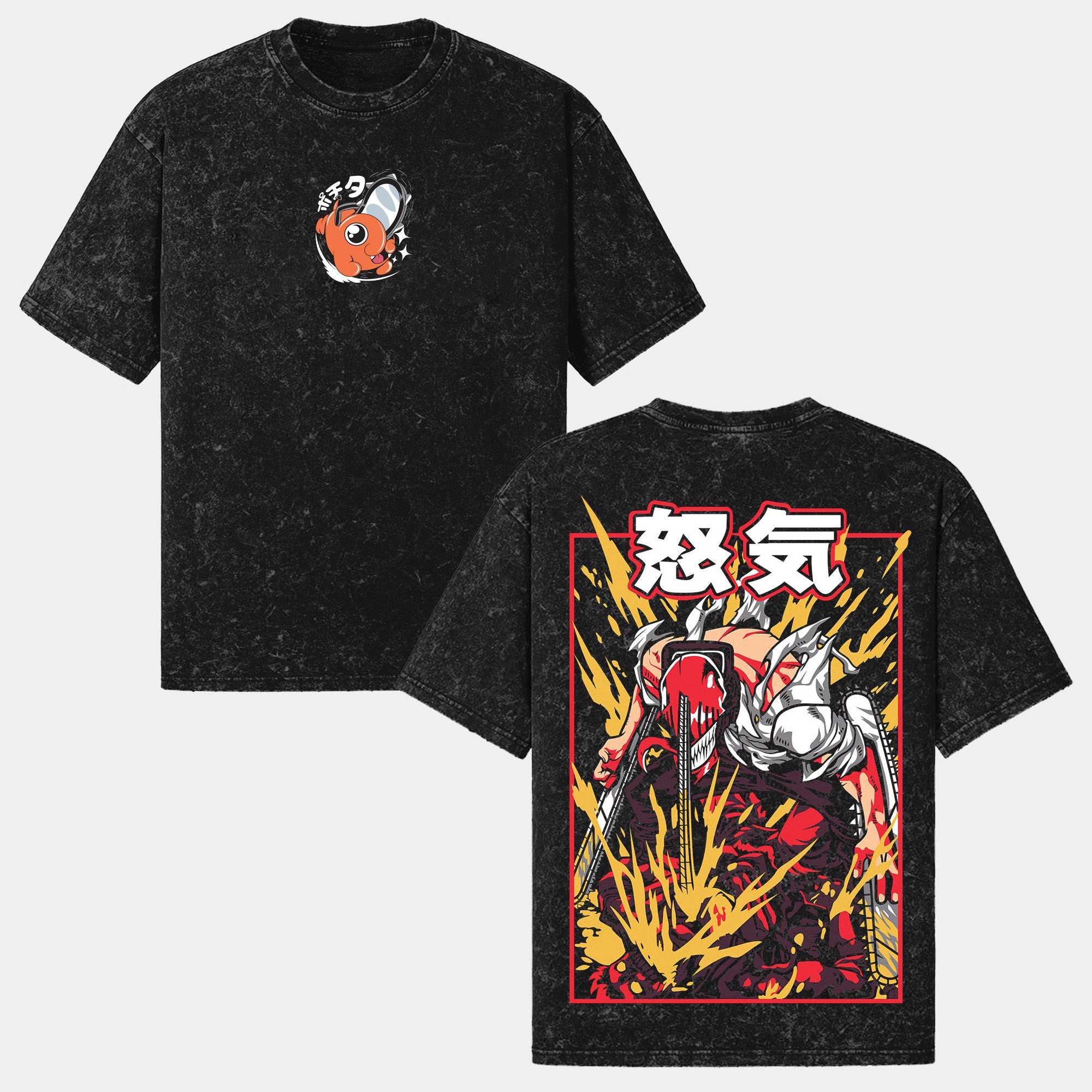 Denji - Chainsaw Man Dynamic Wash Tee with Epic Back Design