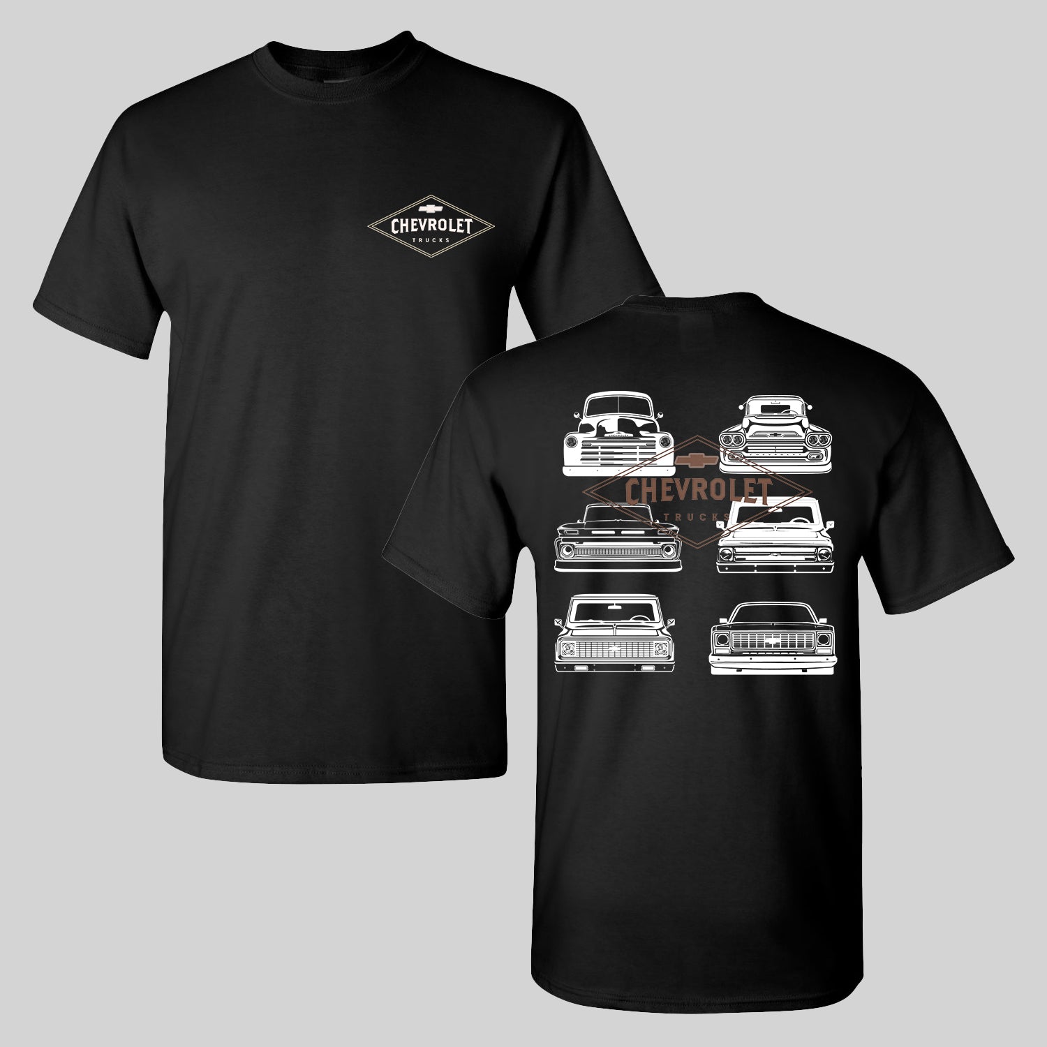 Chevrolet Vintage Classic Chevy Trucks Cotton T-Shirt Heather Rust Short Sleeve Crewneck Casual Graphic Top for Fans Menswear Polyester Streetwear Biker Tropical Shortsleeve Tshirt Man Made in USA
