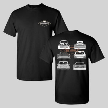 Chevrolet Vintage Classic Chevy Trucks Cotton T-Shirt Heather Rust Short Sleeve Crewneck Casual Graphic Top for Fans Menswear Polyester Streetwear Biker Tropical Shortsleeve Tshirt Man Made in USA
