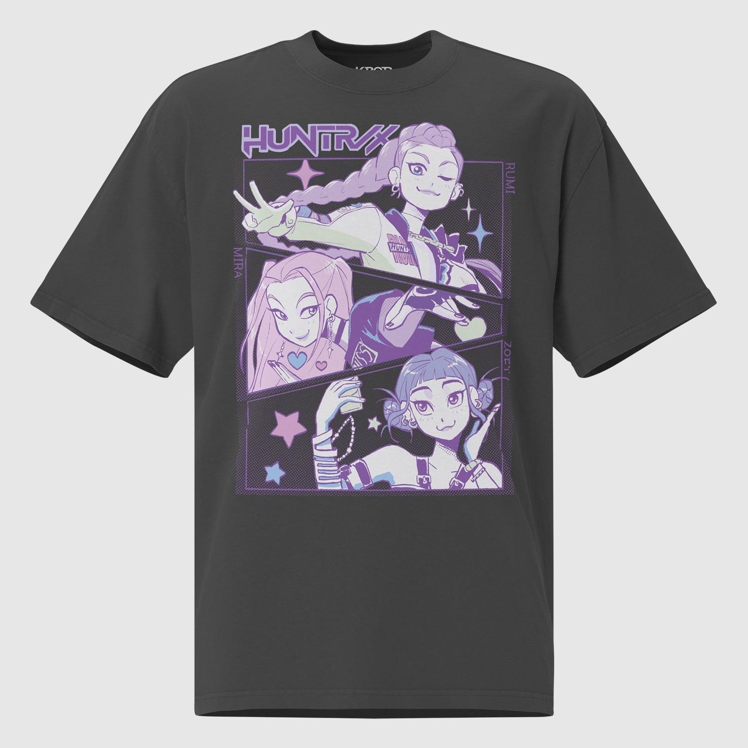 KPop Demon Hunters HUNTR/X Oversized Faded T-Shirt