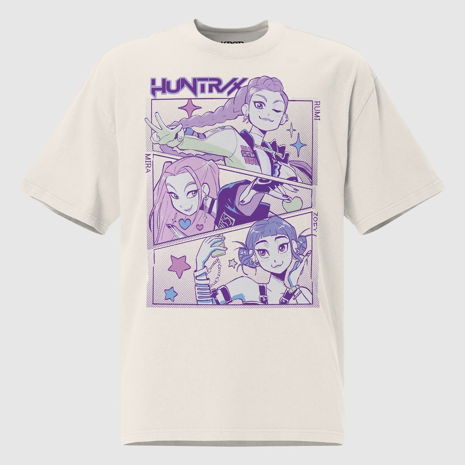 KPop Demon Hunters HUNTR/X Oversized Faded T-Shirt