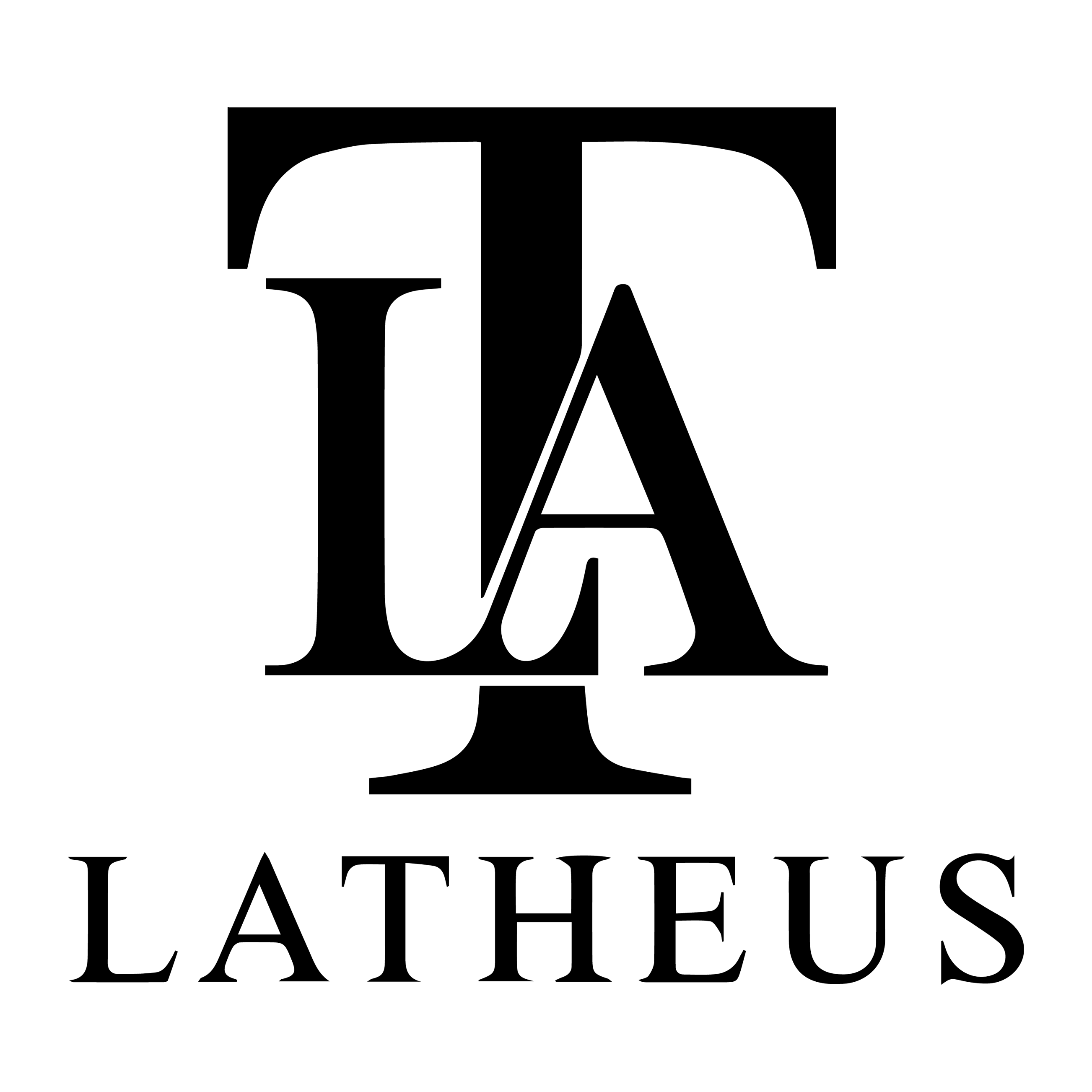 Black 'LA' logo with 'LATHEUS' text on a white background