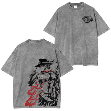 Fire Fist Ace on your fit - Portgas D Ace,One Piece Anime Unisex Washed T-Shirt