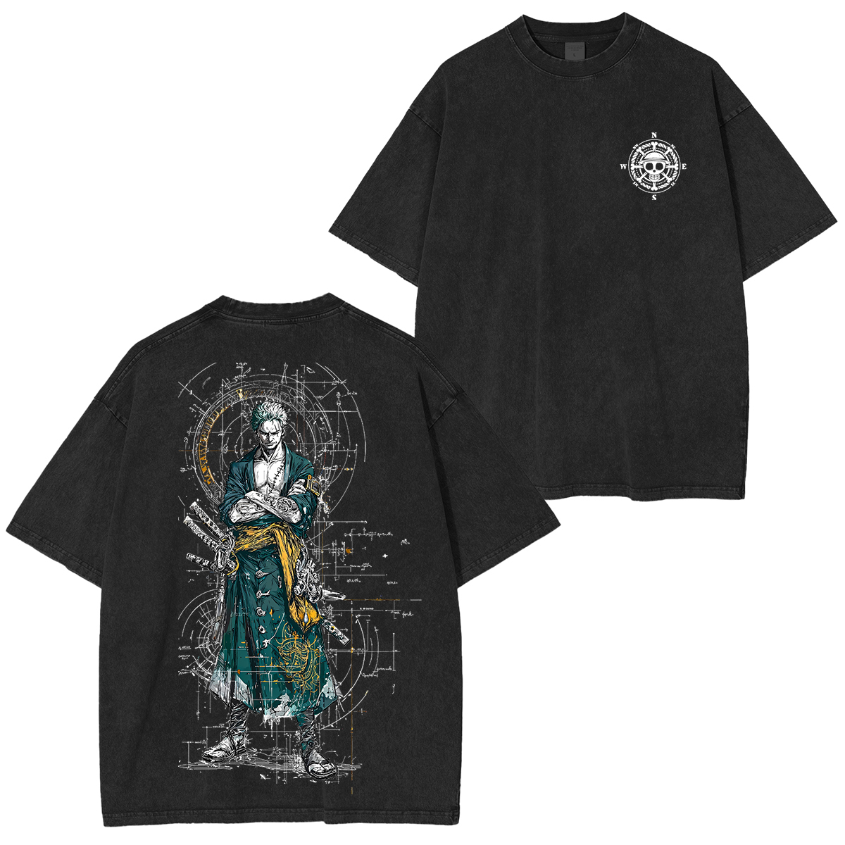 Zoro One Piece Unisex Washed T-Shirt