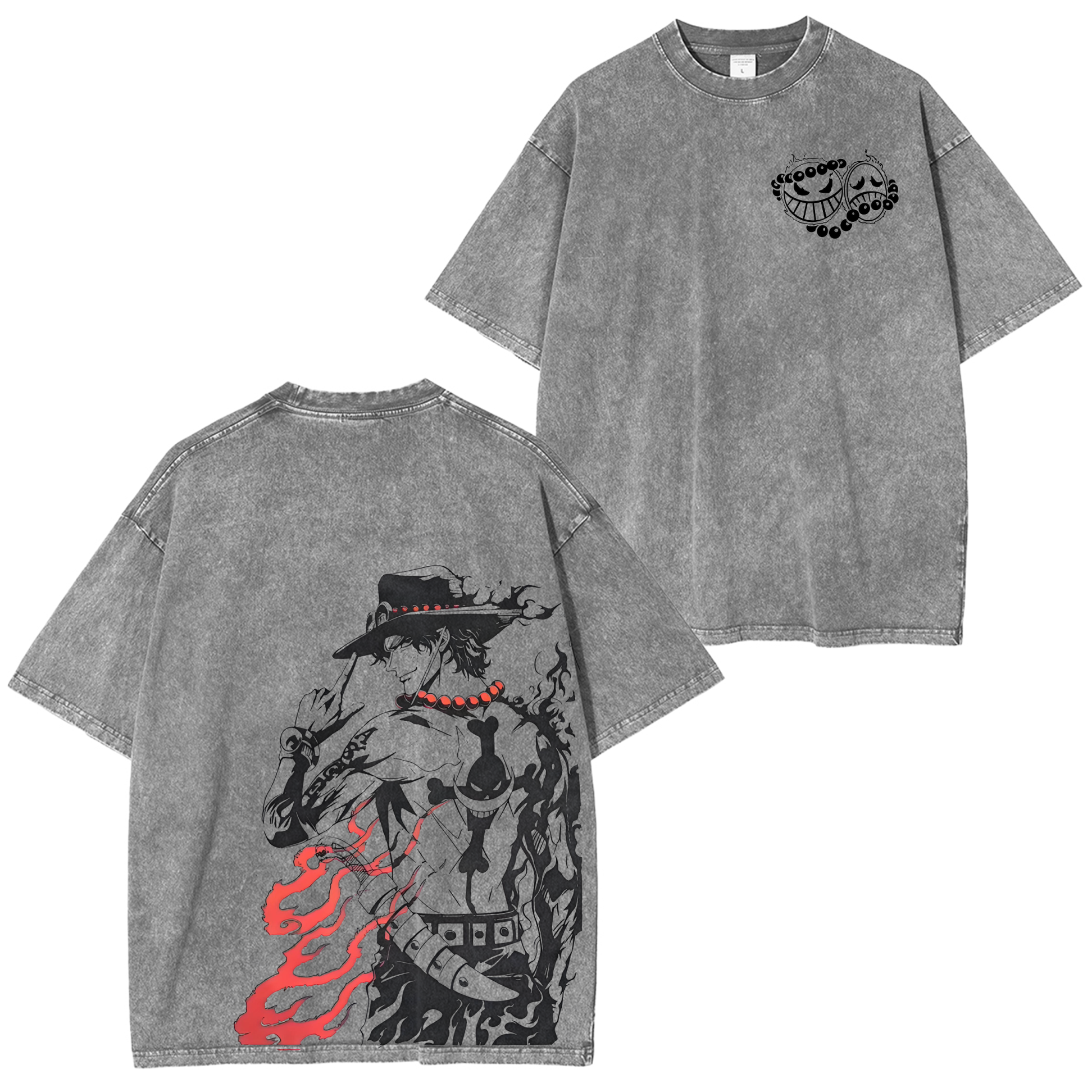 Portgas D. Ace One Piece Anime Unisex Washed T-Shirt