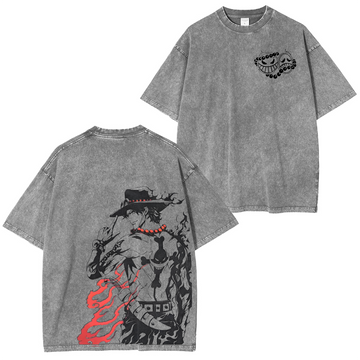 Portgas D. Ace One Piece Anime Unisex Washed T-Shirt