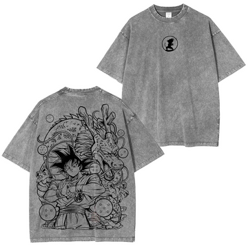 Dragon Ball Anime Double Printed Washed Tee