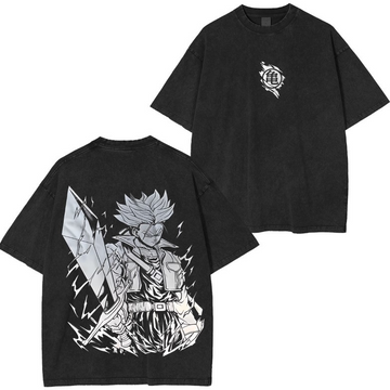 ANIME DRAGONBALL TRUNKS POWER SAIYAN WASHING VINTAGE TEE T-shirt